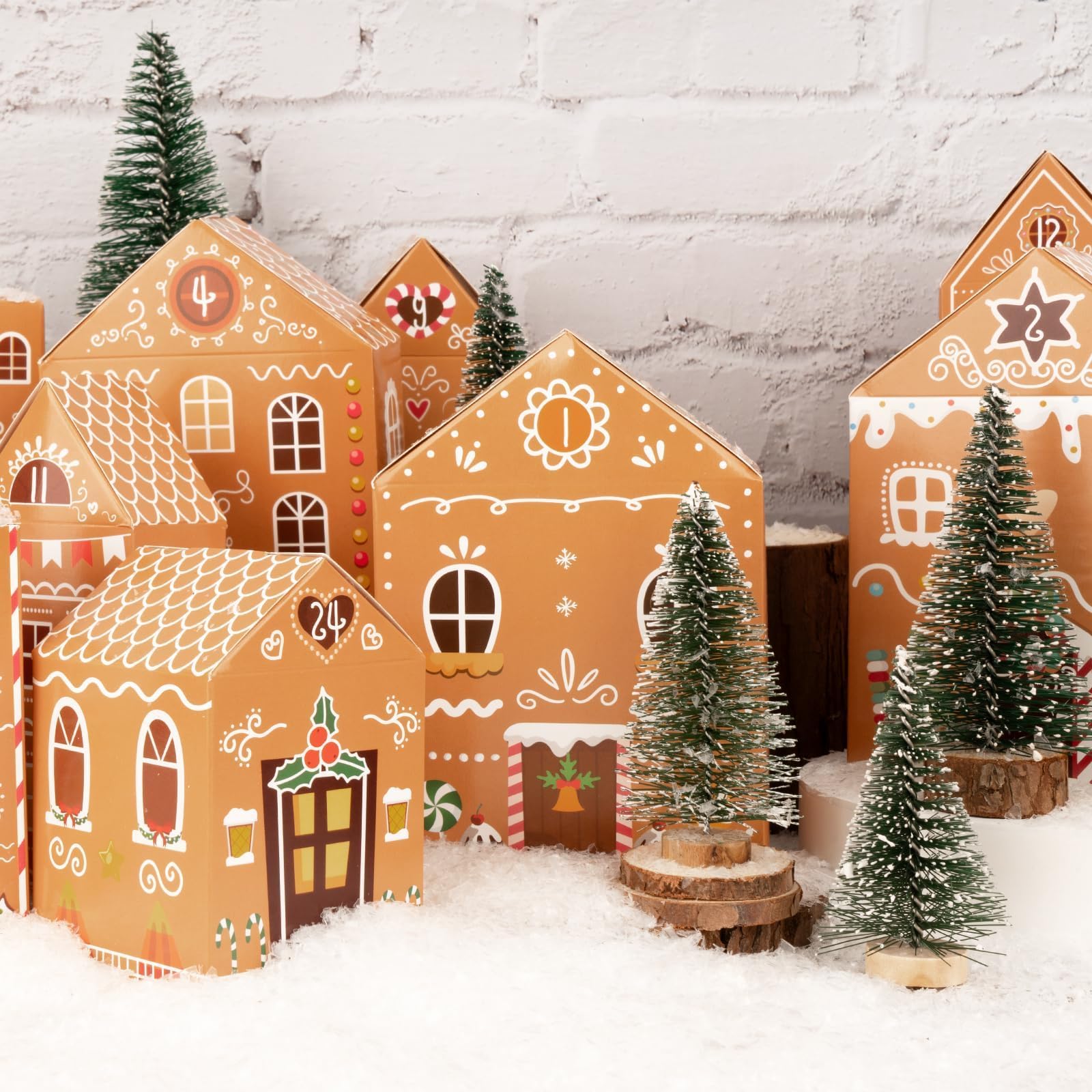 BOFUNX Calendario Adviento Navidad 24pcs Cajas Papel Regalo Decoración Navideña