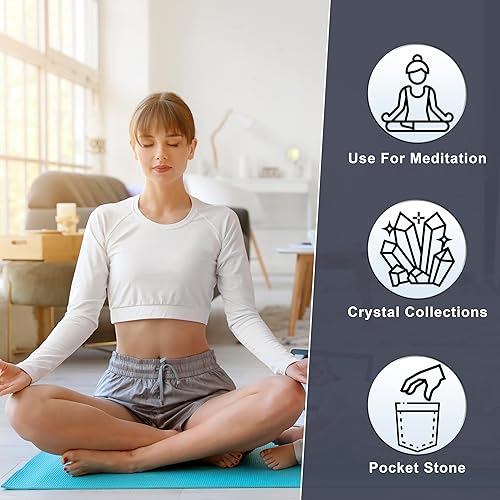 Miniatura 9 de Crocon Juego de piedras de soplo con forma de corazón de sodalita de 1.969 in, 450 quilates, bolsillo de cristal curativo, colección de piedras de