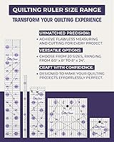 Vista 3 de The Quilted Bear Reglas de Acolchado - Regla de Acolchado de Acrílico Transparente Antideslizante, Patchwork y Costura con Líneas Negras Claras