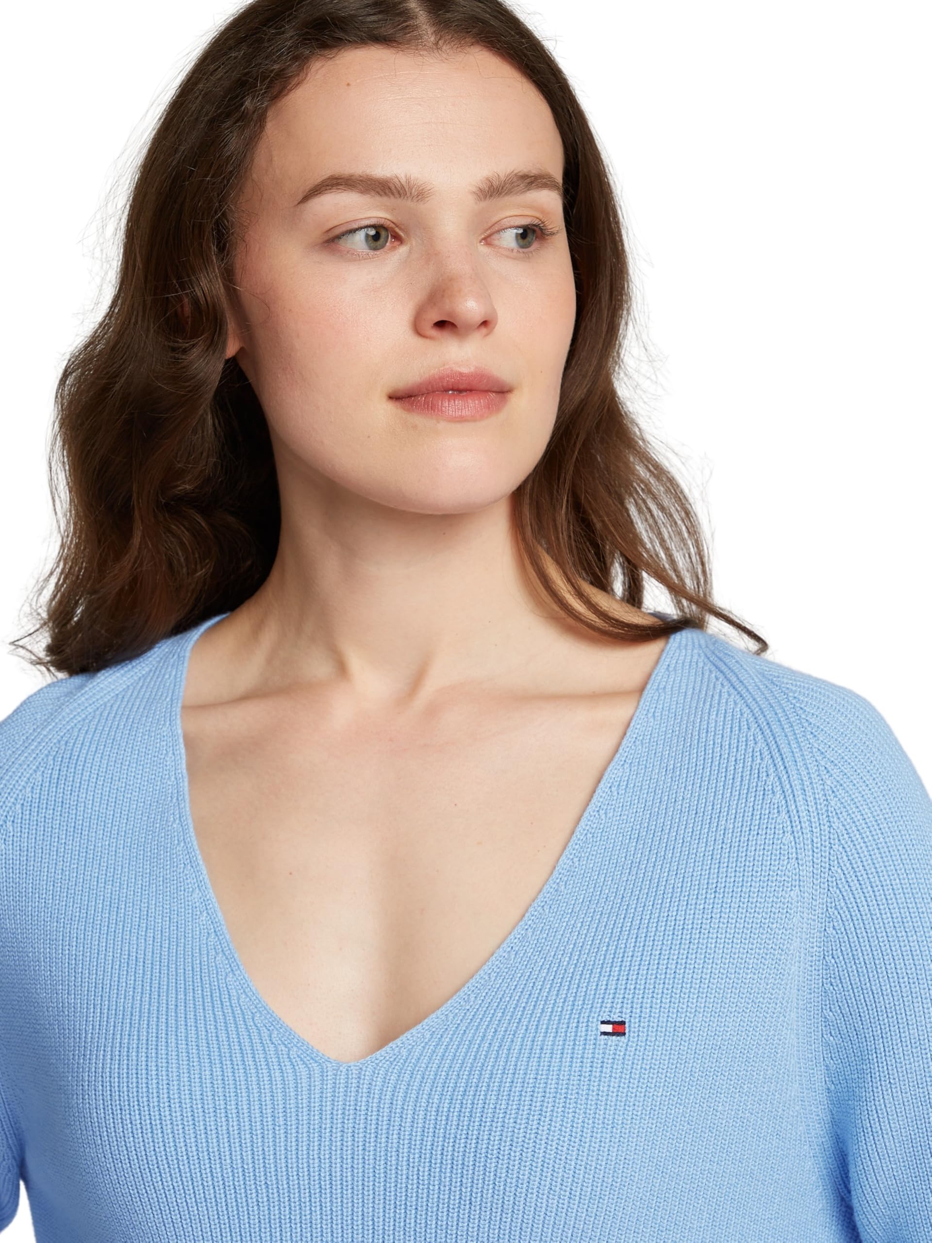 Tommy Hilfiger Damen Co Cardi Stitch V-nk Ls Ww0ww44452 Pullover (1er Pack)