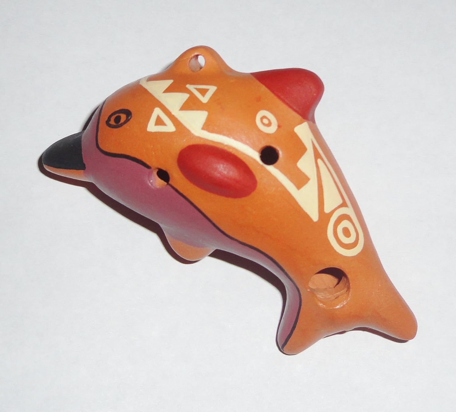 Ocarina Clay Whistle Parrot Handpainted Design Peruvian Art