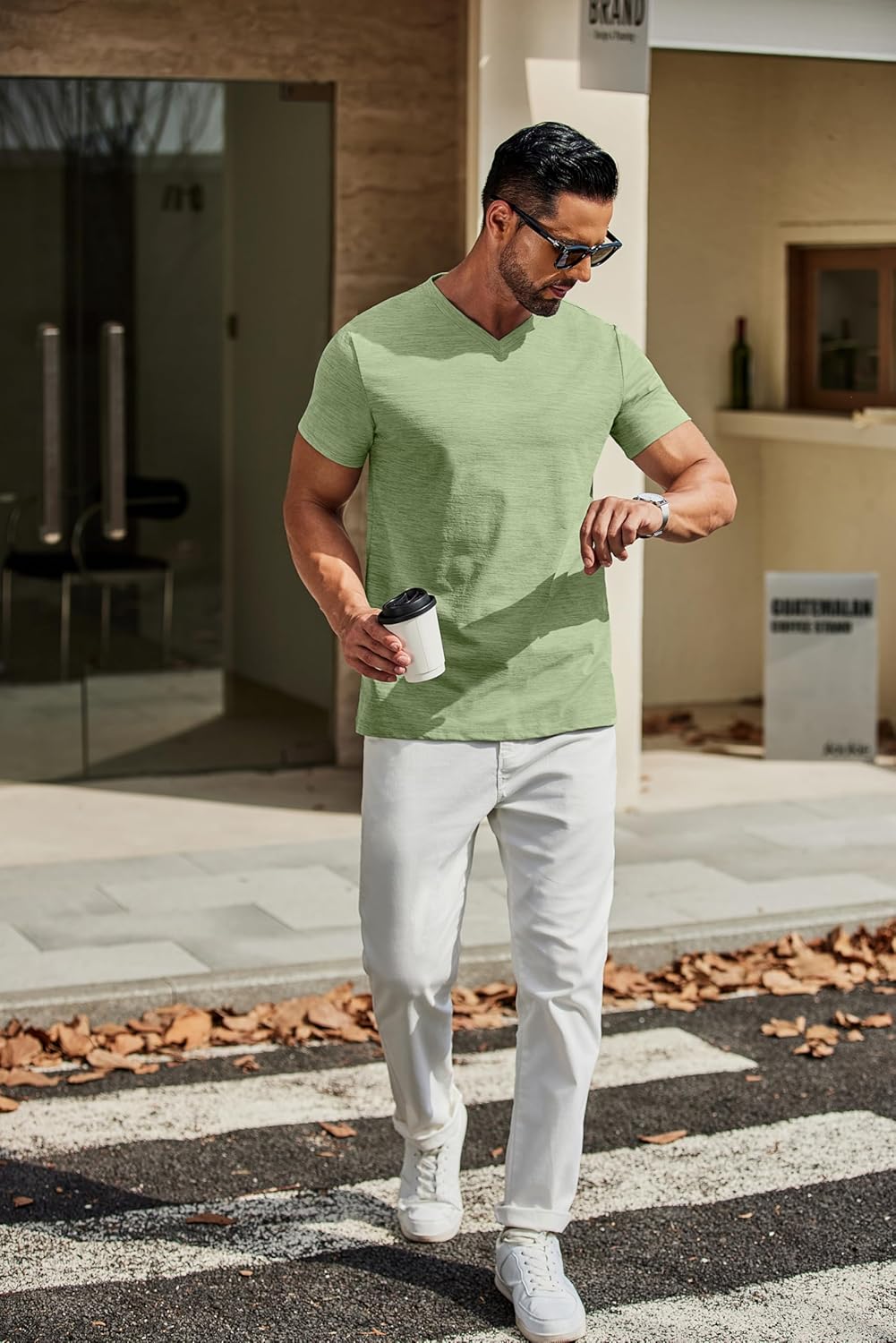 COOFANDY Men's T Shirts Short Sleeve Classic V Neck T-Shirt Casual Summer Basic Tee Shirt - Image 7