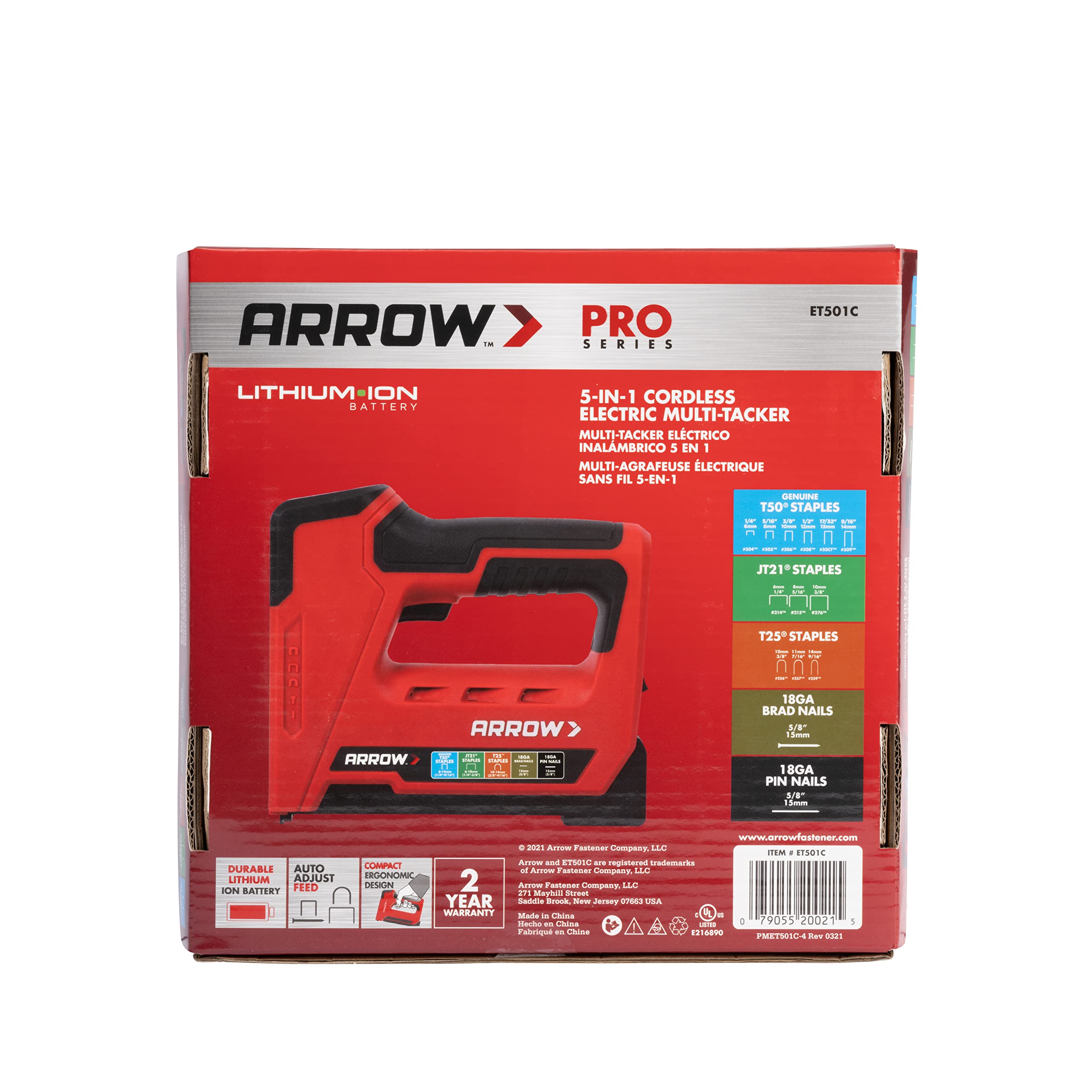 Buy Arrow ET501C Cordless 5In1 Professional Staple and Nail Gun