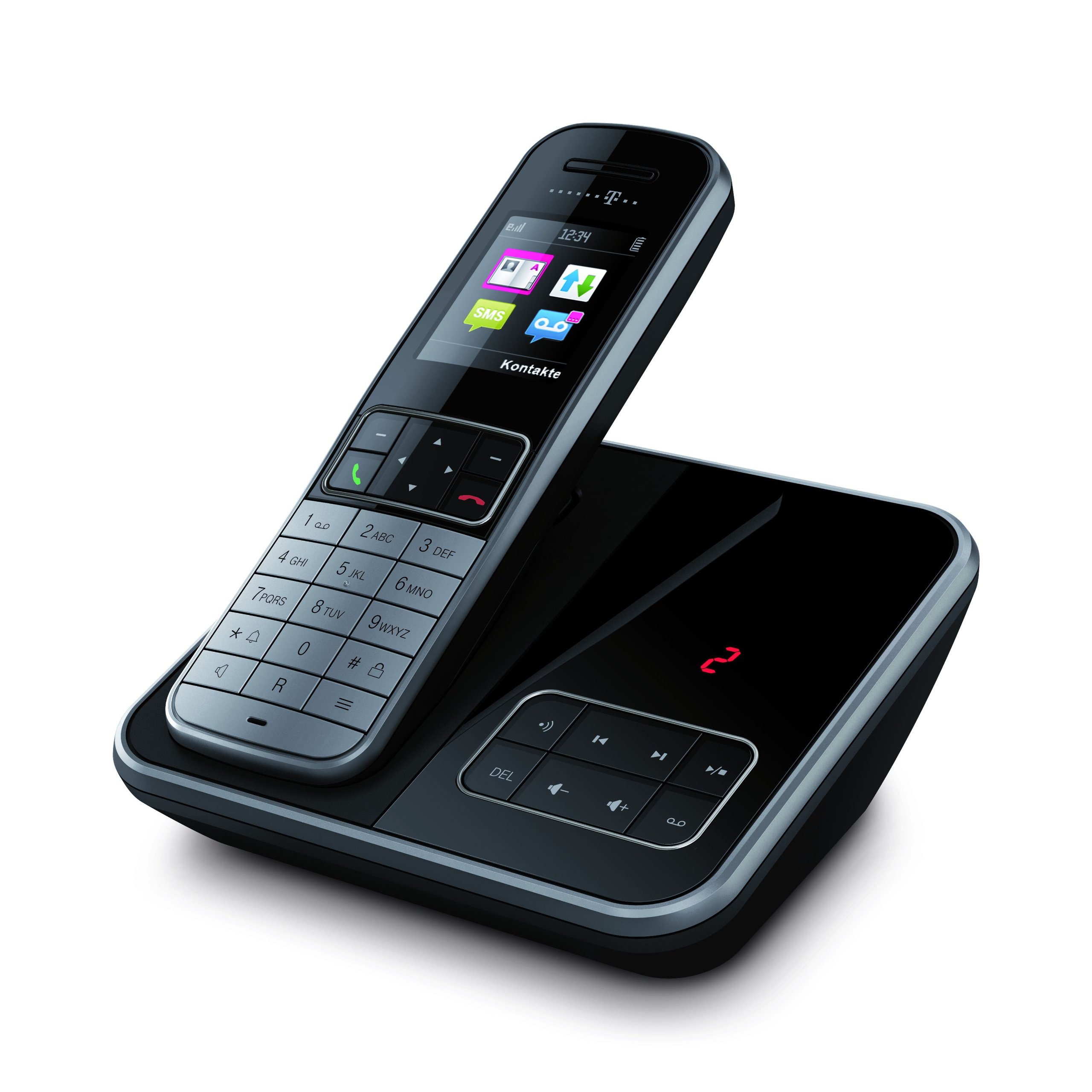Telekom Sinus A606 Schnurlostelefon mit Anrufbeantworter Graphit