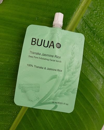 Miniatura 5 de Buua Thanaka - Exfoliante facial exfoliante de poros profundos de arroz jazmín, crema natural suave y máscara para todo tipo de piel, 0.51 onzas