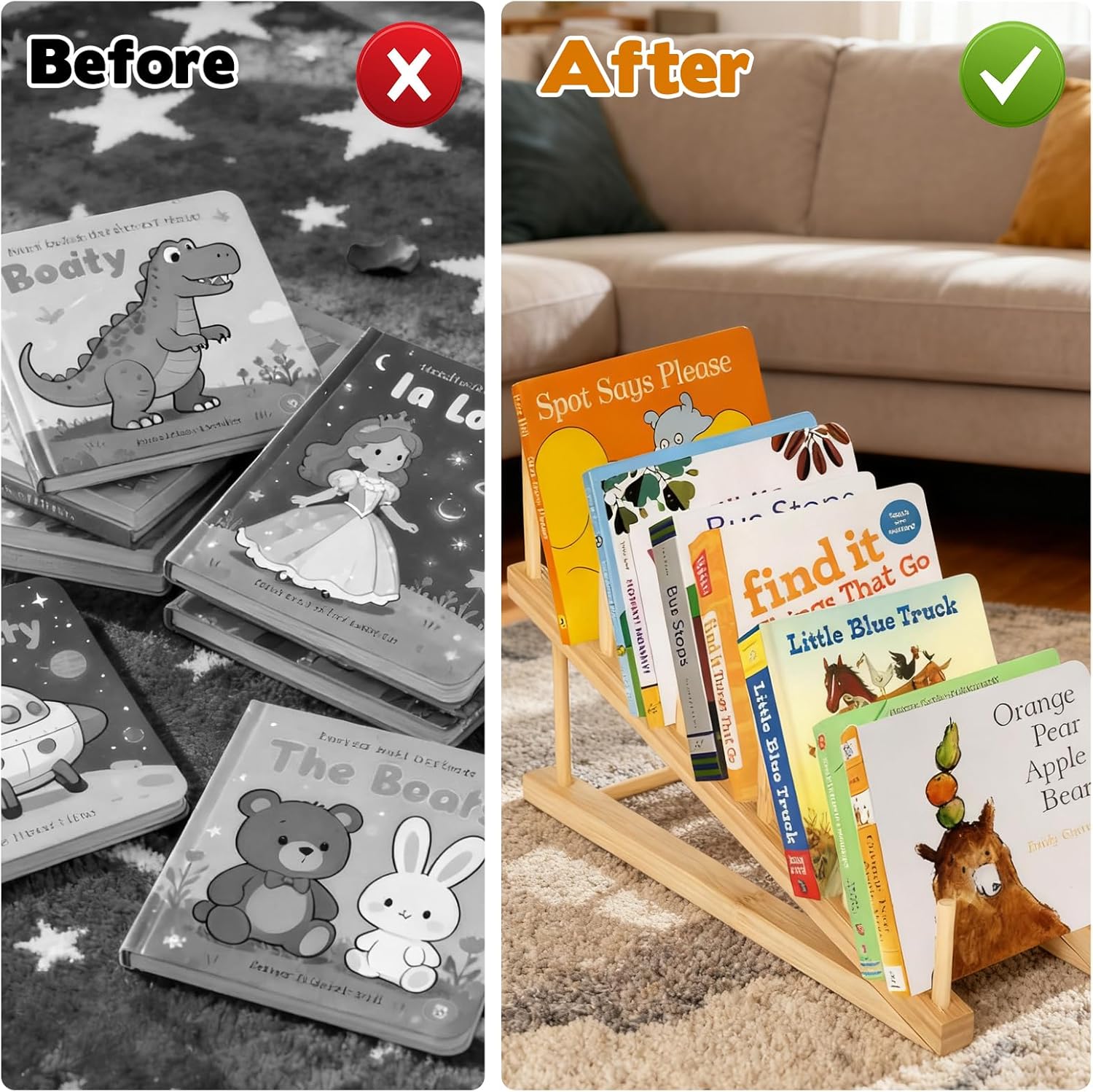 3 Pcs Bookshelf Holder, Wood Book Stand for Display 5-Tier Tabletop Small Kids Bookshelf Portable Book Rack Organizer Plate Holder for Vendor Events Art Platter Craft Show Retail Magazine Record