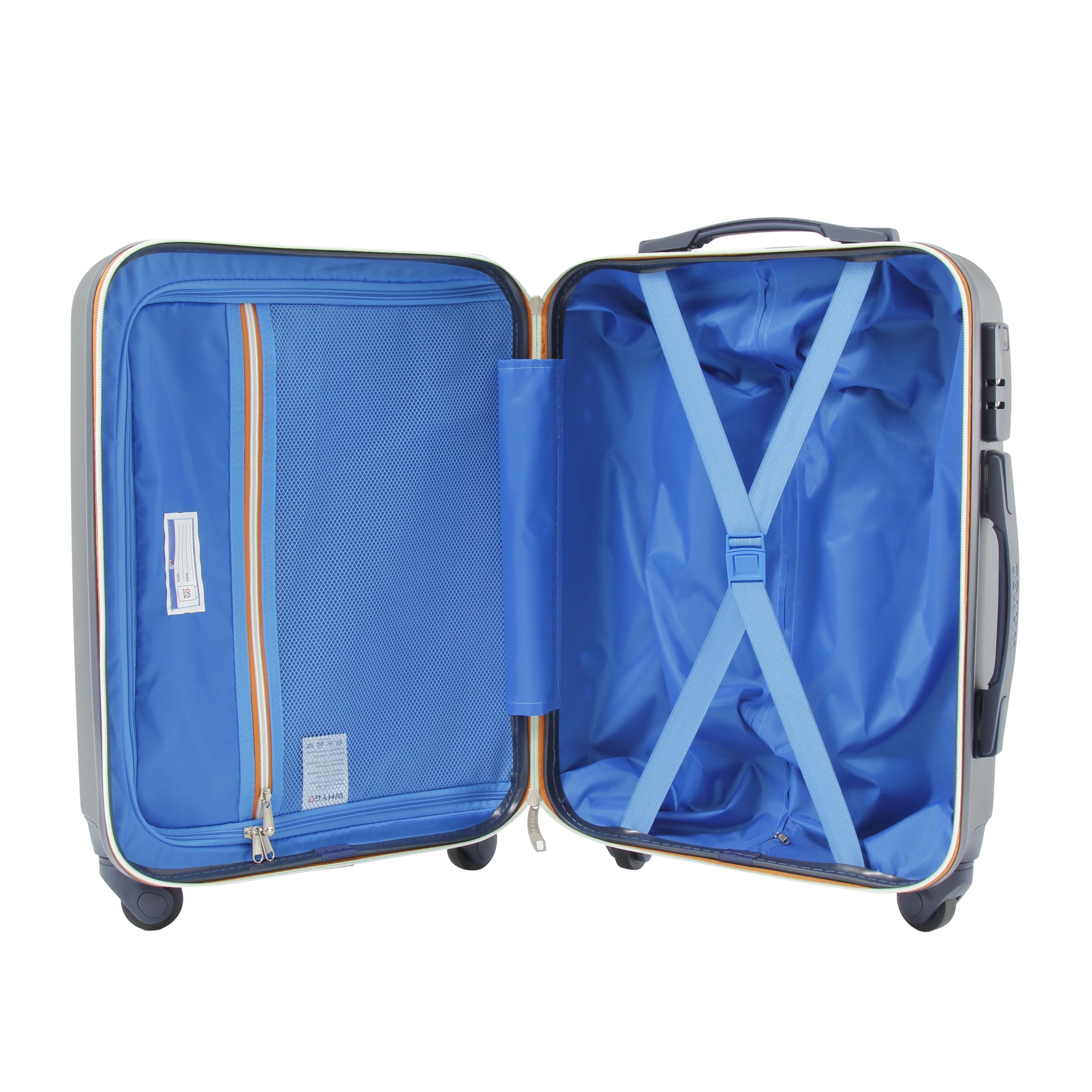 WHYGO - Trolley Bagaglio a Mano 55x40x20 con Ruote 360º - Rigido, Antiurto e Antigraffio - Capienza 44 Litri, Compatibile con Ryanair ed EasyJet - NAVY