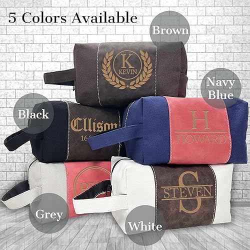 Miniatura 4 de xrlsg Neceser personalizado para hombres, kit organizador de viaje grabado con láser personalizado con nombre monogramado, regalo para marido,