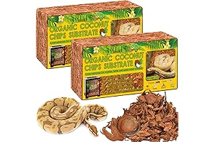 Halatool 2Pack Natural Coconut Chips Substrate: Coco Husk Terrarium Substrate for Reptiles,...