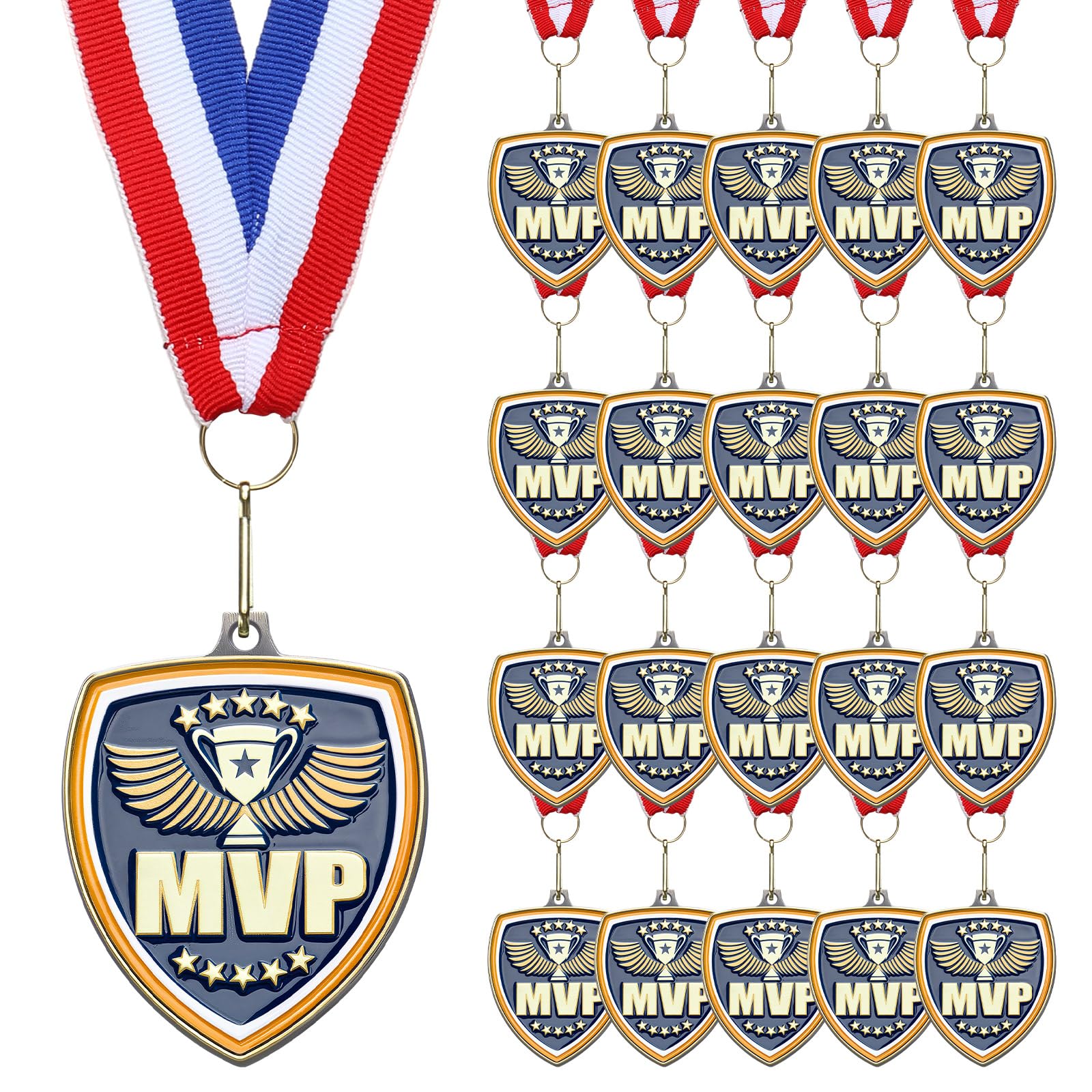 10/20/30/40 medaglie Premio sfuse medaglie Sportive con Nastri per Il Collo 6,1 cm Vincitore Premio Premio Premio Regalo per Sport a Tema bomboniere tornei Partita Scolastica