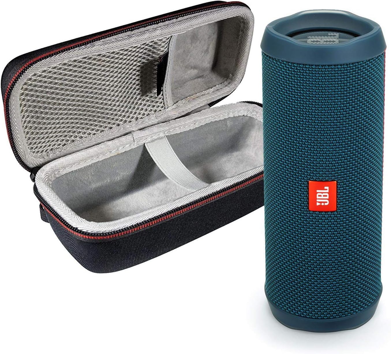 JBL Flip 4 Portable Bluetooth Wireless Speaker Bundle with Protective Travel Case - Ocean Blue