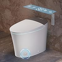 CANEST FC-001P Smart Bidet Toilet: 17" ADA Height, 1000g MaP Flush, Heated Seat, Foot Sensor, Remote, Night Light