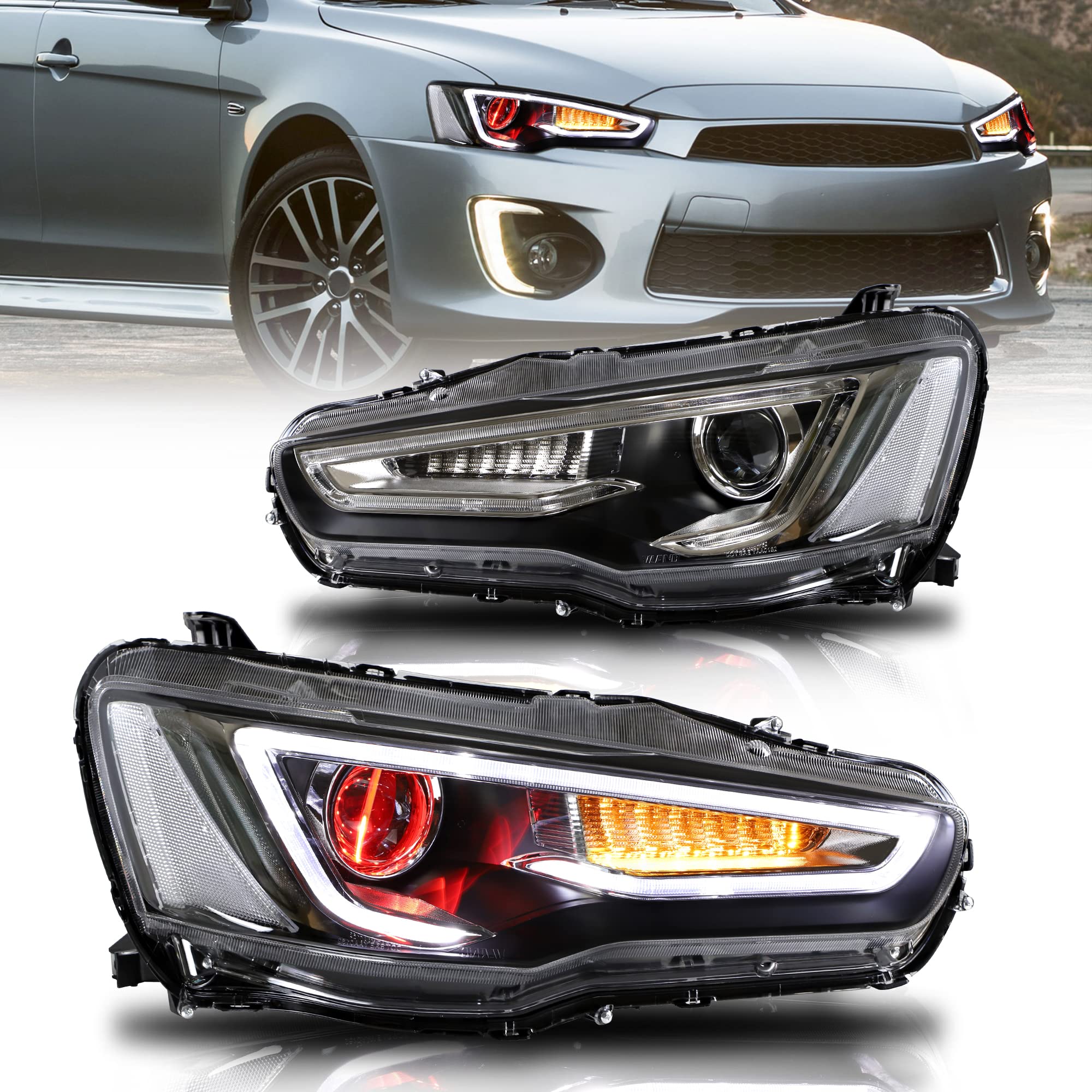 Buy VLAND Xenon Headlights Projector for MITSUBISHI LANCER EVO X 2008