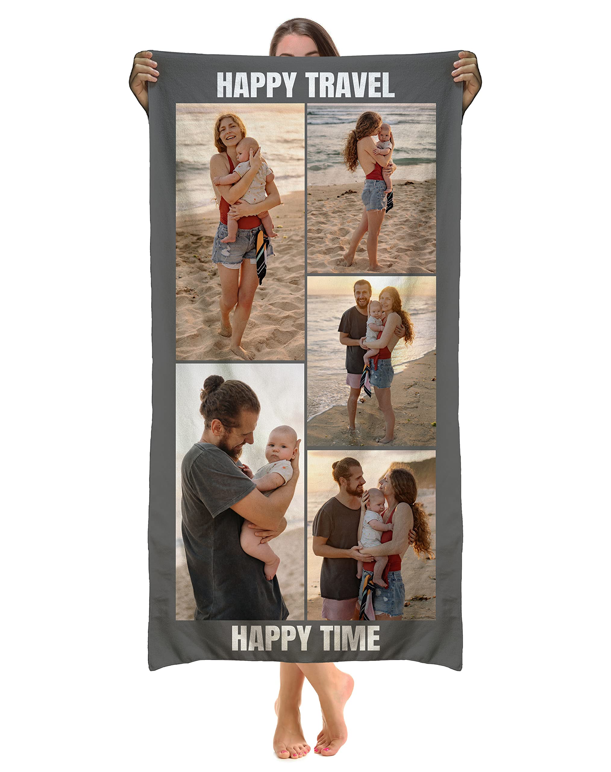 Toalla De Playa Personalizada Con Foto Y Texto – Microfibra Ultraligera Y Secado Rápido – Ideal Para Playa, Fitness, Yoga O Regalo