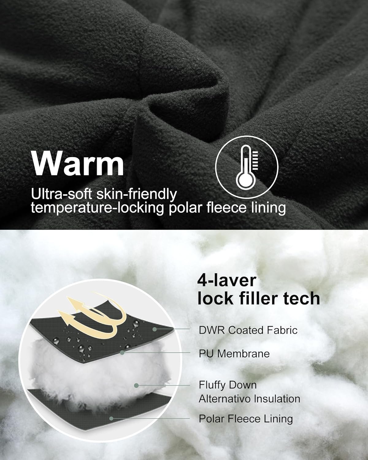 Chrisuno Women's Plus Size Winter Coat Insulated Military Parka Jacket Waterproof Fleece Lined Thickened Detachable Hood - Image 4