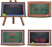 Vista 4 de Waline - Calcomanías autoadhesivas para tablón de anuncios, 4 de julio, 4 diseños, calcomanías autoadhesivas para el borde de la bandera