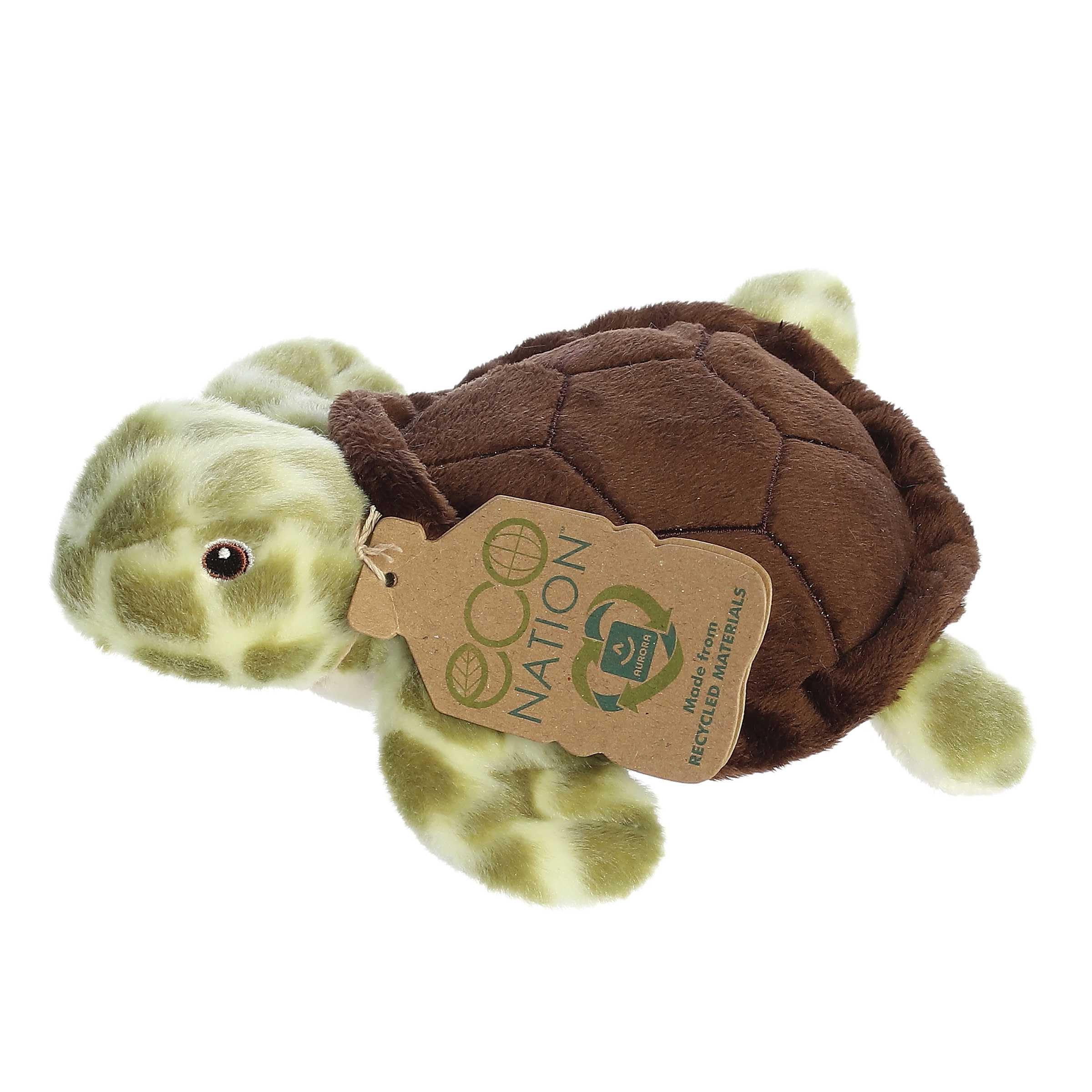 Aurora(r) Responsibly Made Eco Nation(tm) Eco Softies(tm) Sea Turtle Stuffed Animal - Ideal for Playtime Adventures - Perfect for Birthdays or Just Because - Green 8 Inches