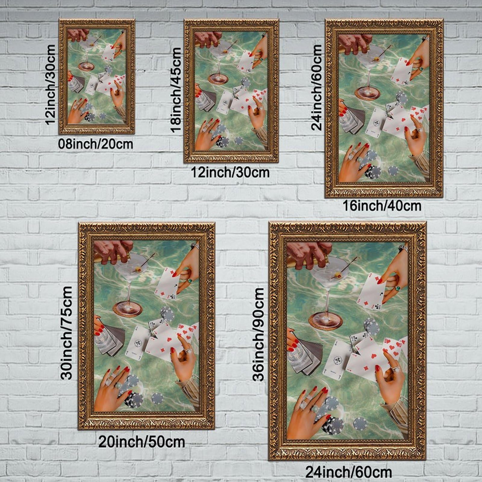 Poster su tela con carte da gioco, decorazione per camera da letto, ufficio, stanza, regalo, 30,5 cm di lunghezza x 45,7 cm di larghezza