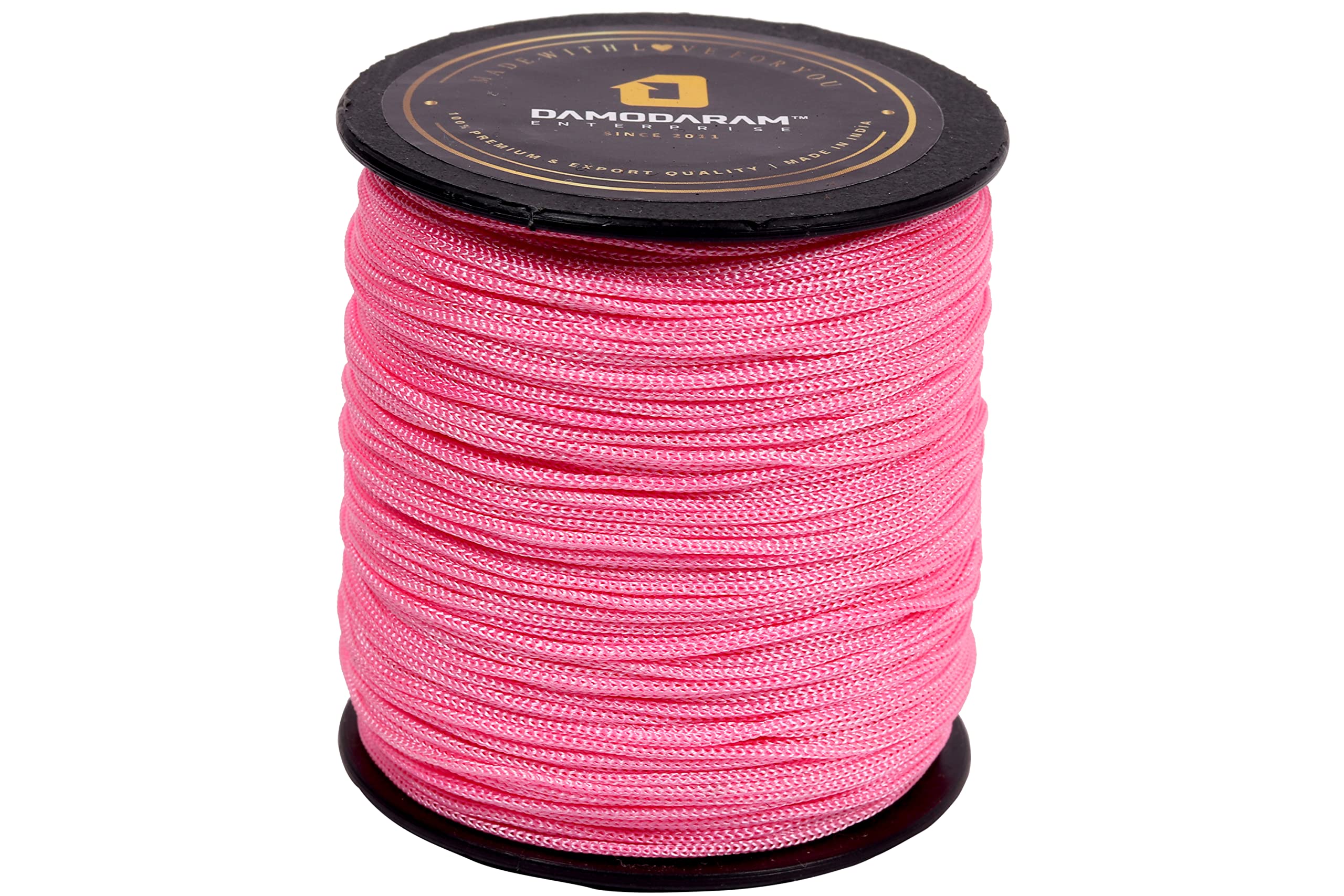 2mm Nylon Macrame Thread Cord/Dori for Art Craft & DIY Projects (100 MTR, Pink)