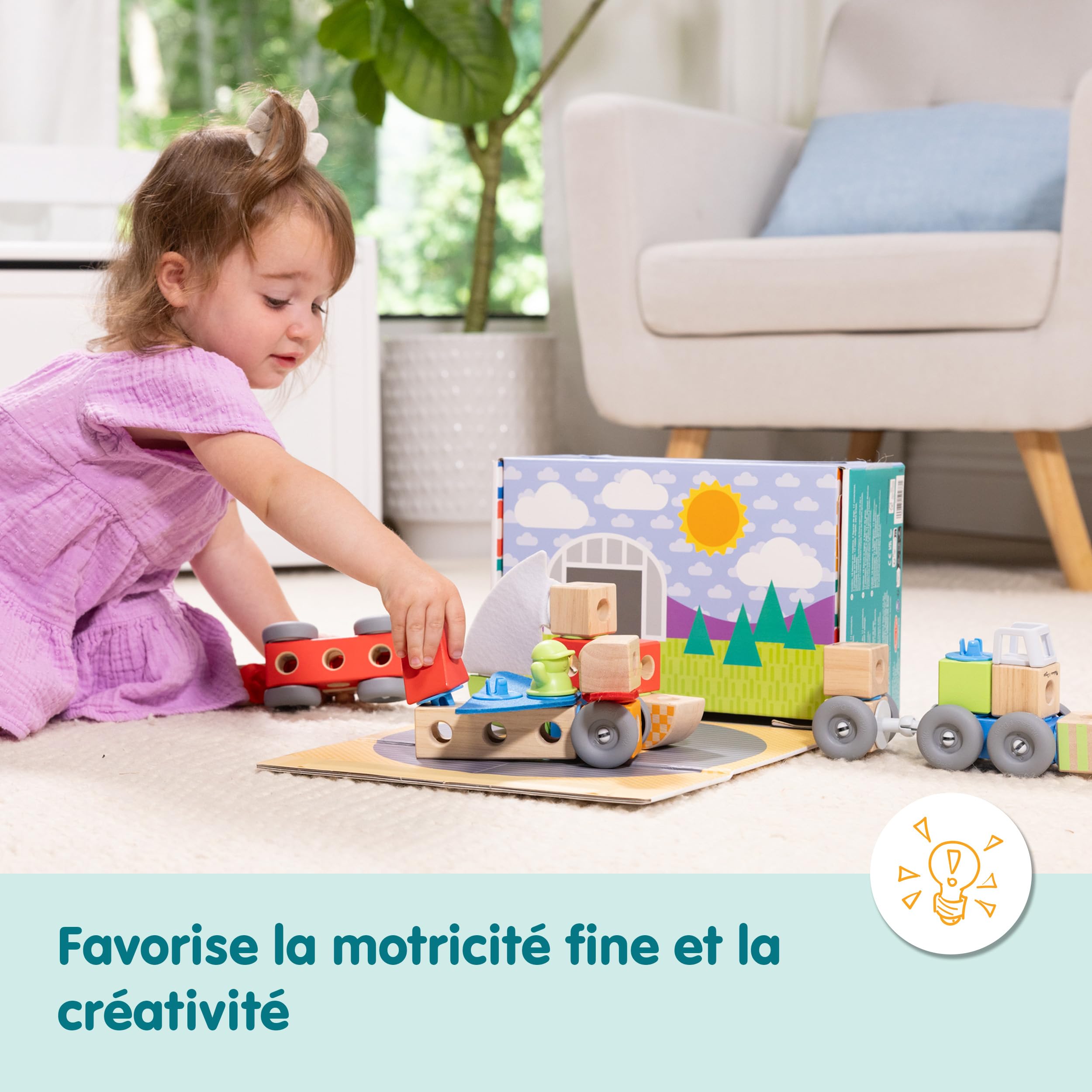 Melissa & Doug - Blockables - Véhicules 54 Pièces - Puzzle Enfant - Jeu Montessori - Jouet En Bois - Jouet D'Activité, De Développement Et Apprentissage - Cadeau Enfant 2 Ans Et + -