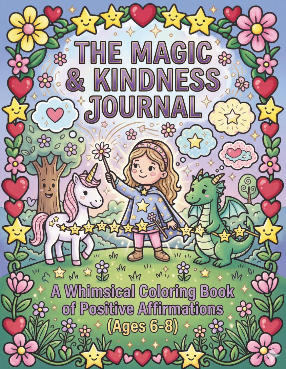 The Magic & Kindness Journal: A Whimsical Colouring Book of Positive Affirmations (Ages 6-8)