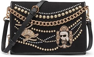 KARL LAGERFELD Women's Lourdes Crossbody Bag with Pearl Embellishments