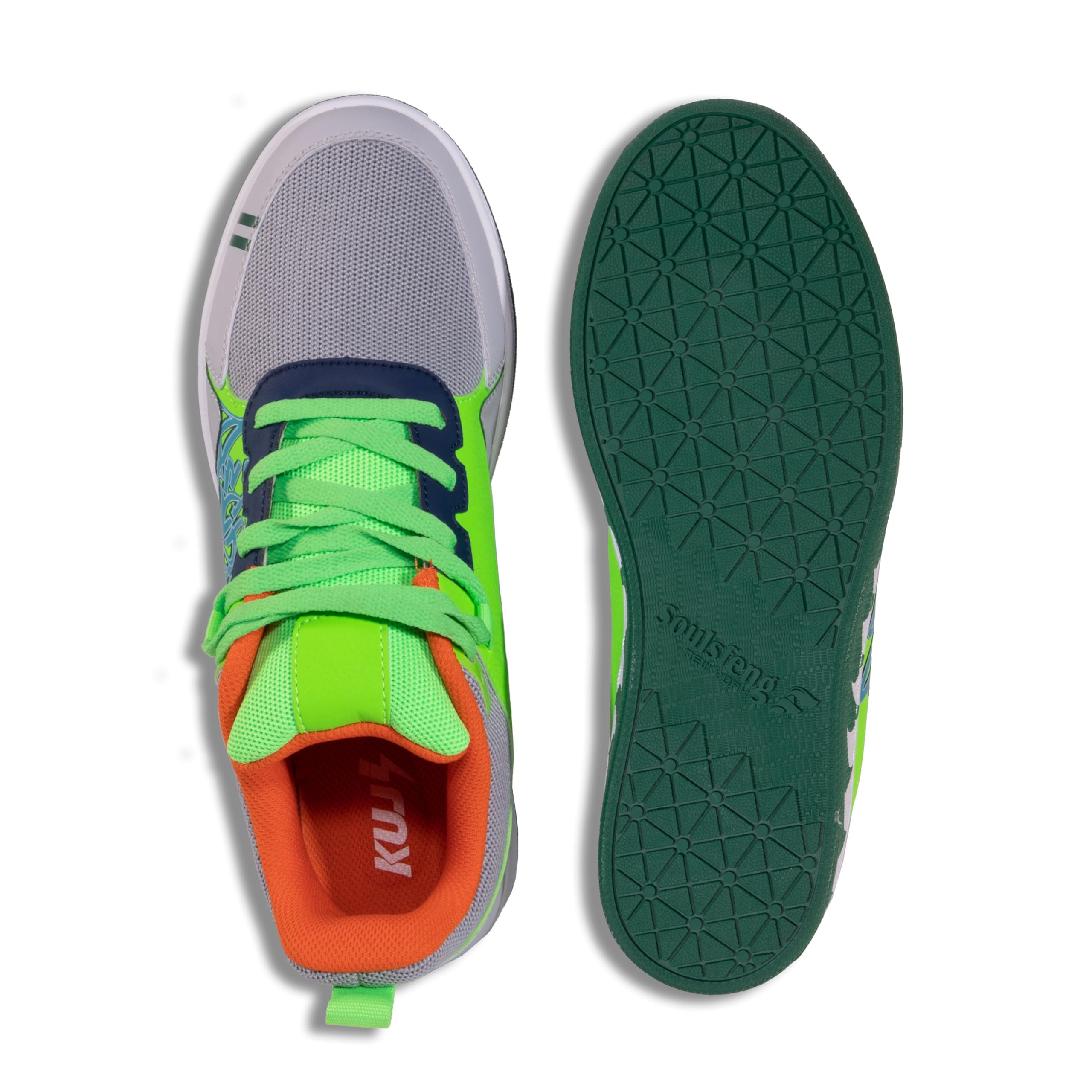 Soulsfeng Mens Skate Shoes Streetwear Skateboarding Shoes Casual Grey Green Tennis Walking Sneakers for Men 11