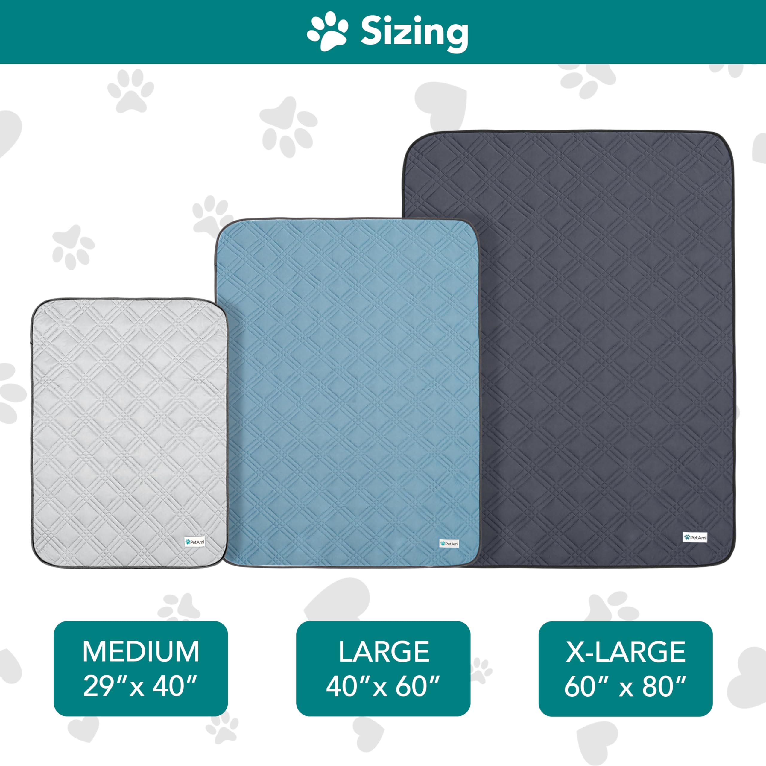 PetAmi Q-MAX - Tapete de refrigeración Impermeable para Perro, Manta de refrigeración Jaula de Cama, Almohadilla Antideslizante para Perros para Dormir, Funda de sofá pequeño y