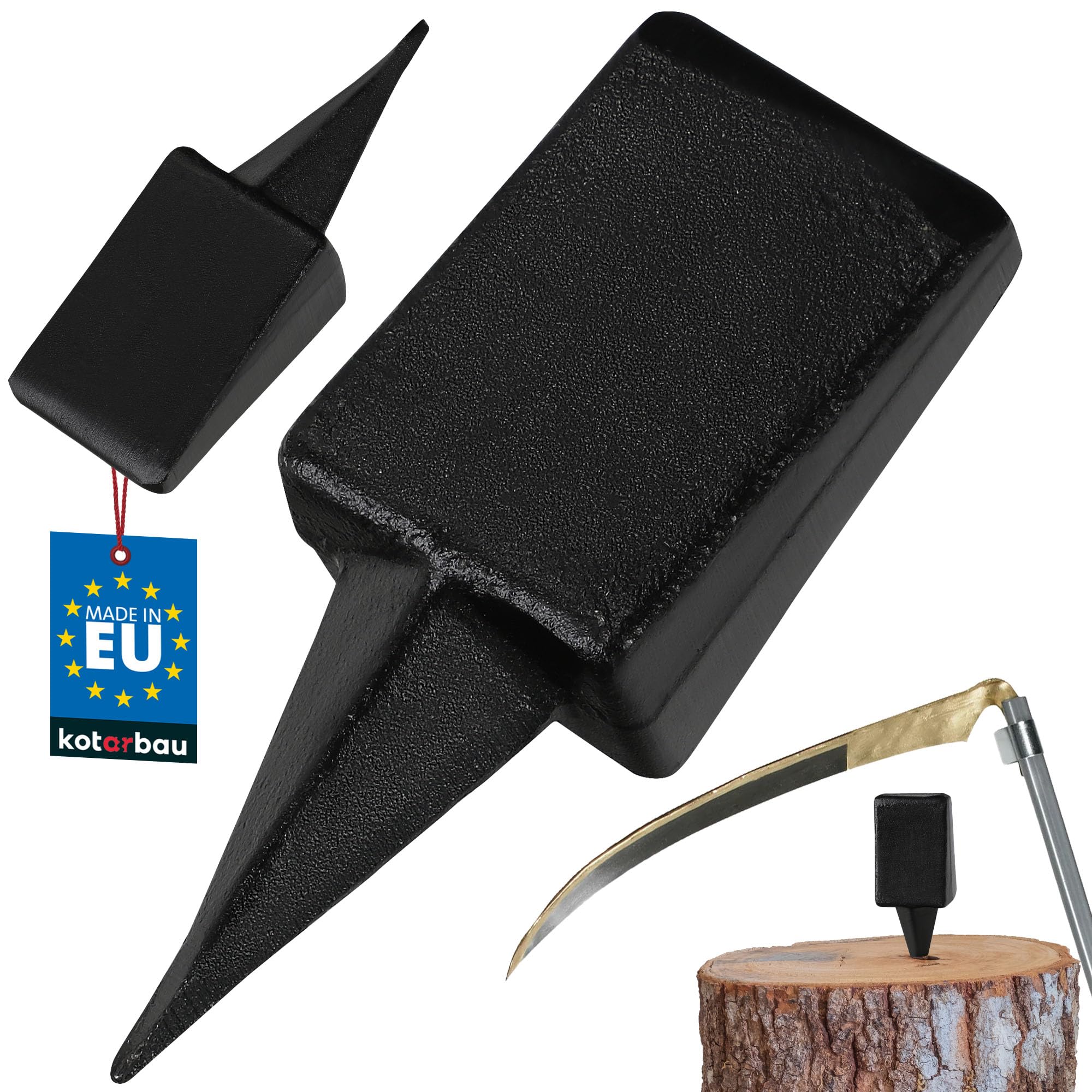 KOTARBAU Enclume Dengel, Pointue Forgée pour Le grenaillage des Lames de Faux Noir