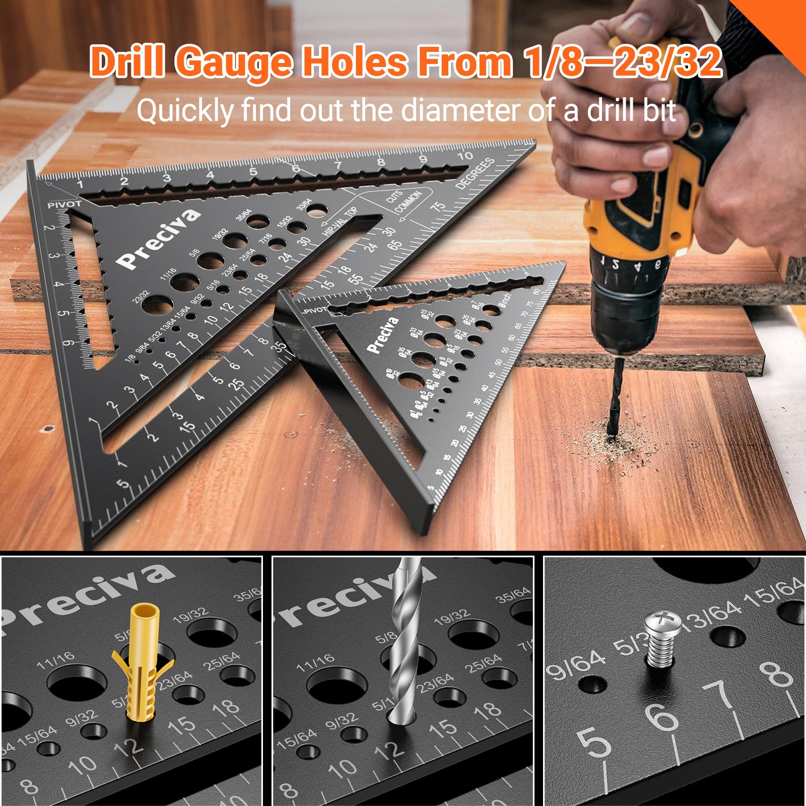 Preciva Carpenter Square Set - 12 & 7 Inch -5 Preciva Carpenter Square Set - 12 & 7 Inch -5