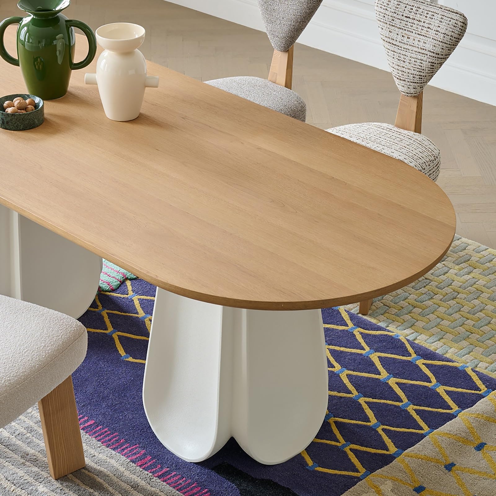 Table De Salle À Manger Table à Manger de Bar Restaurant 160/180/200/200 cm, Style rétro crème, en Bois Massif, idéale for Les Meubles Cuisine et café Tables Basses pour Salon(160x80x75cm)