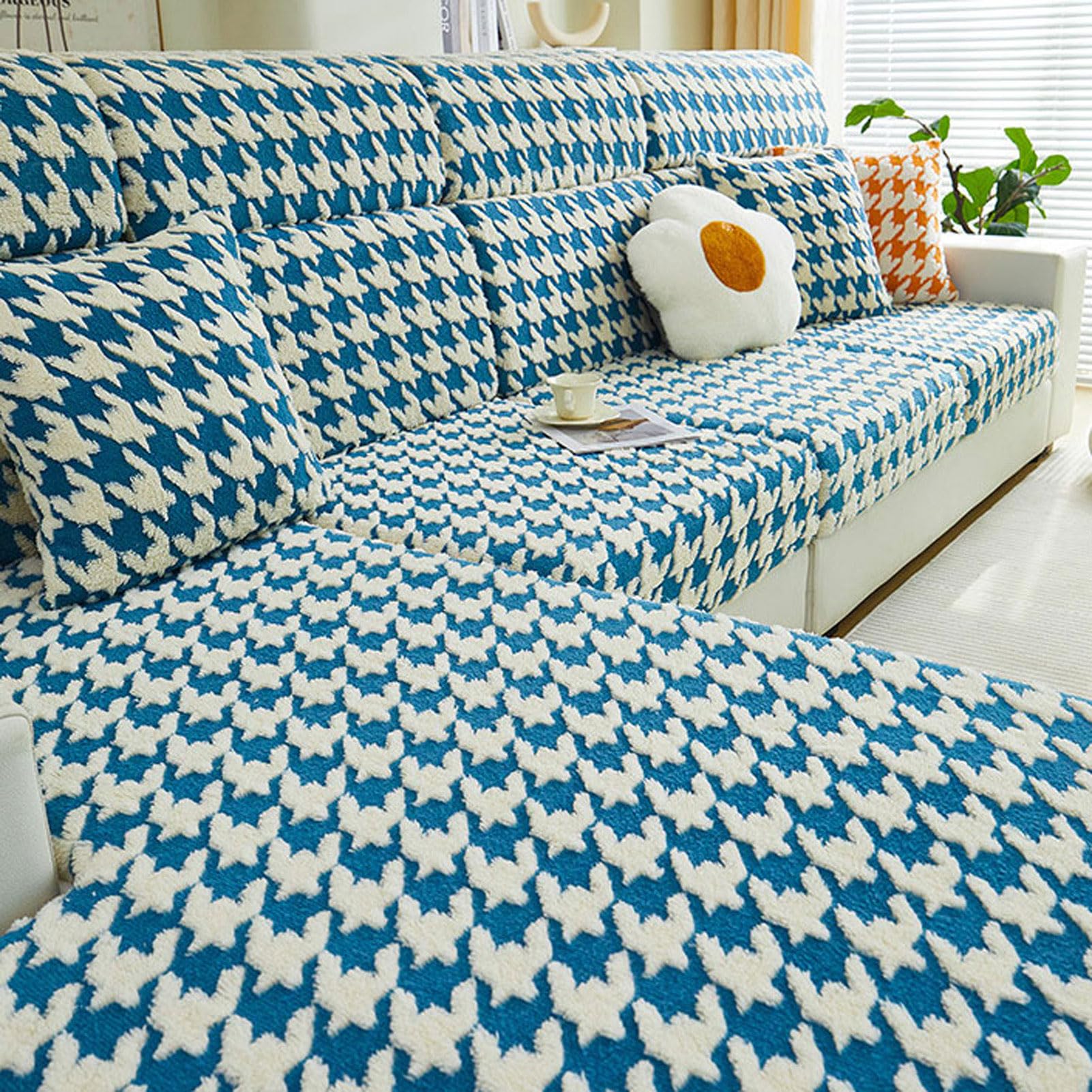 Housse de canapé d'angle en velours super élastique pour une protection totale et durable