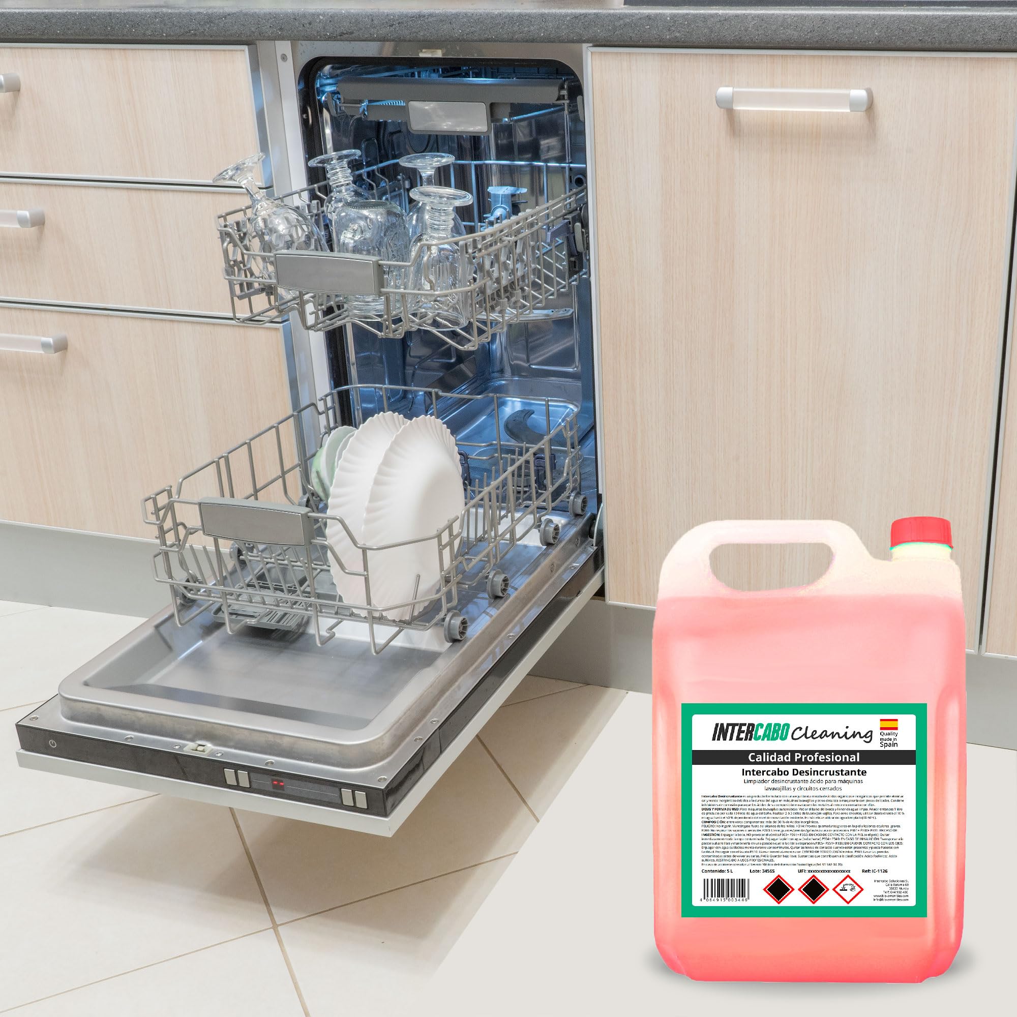 Desincrustante Profesional 2x5L • Limpiador Ácido Potente para Lavavajillas, Circuitos Cerrados y Calderas • Elimina Cal y Óxido • Mantenimiento Técnico con Alta Eficacia y Rendimiento - Intercabo