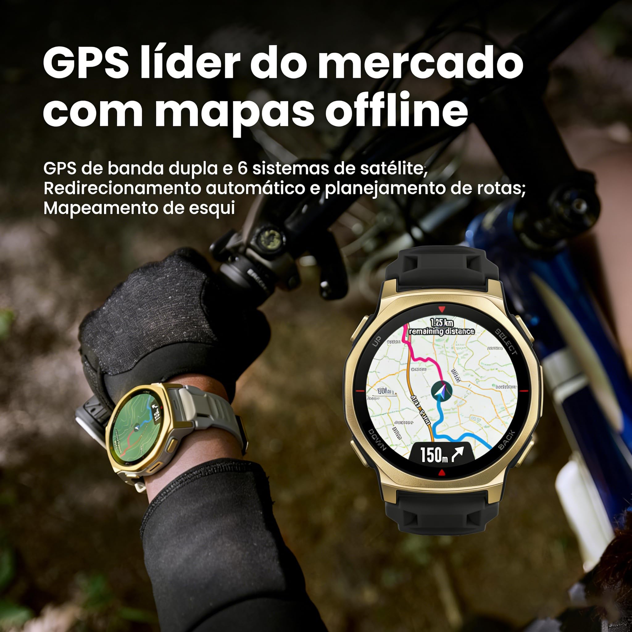 Amazfit T-Rex 3 Pro 48mm Relógio Inteligente Outdoor 10 ATM, 180+