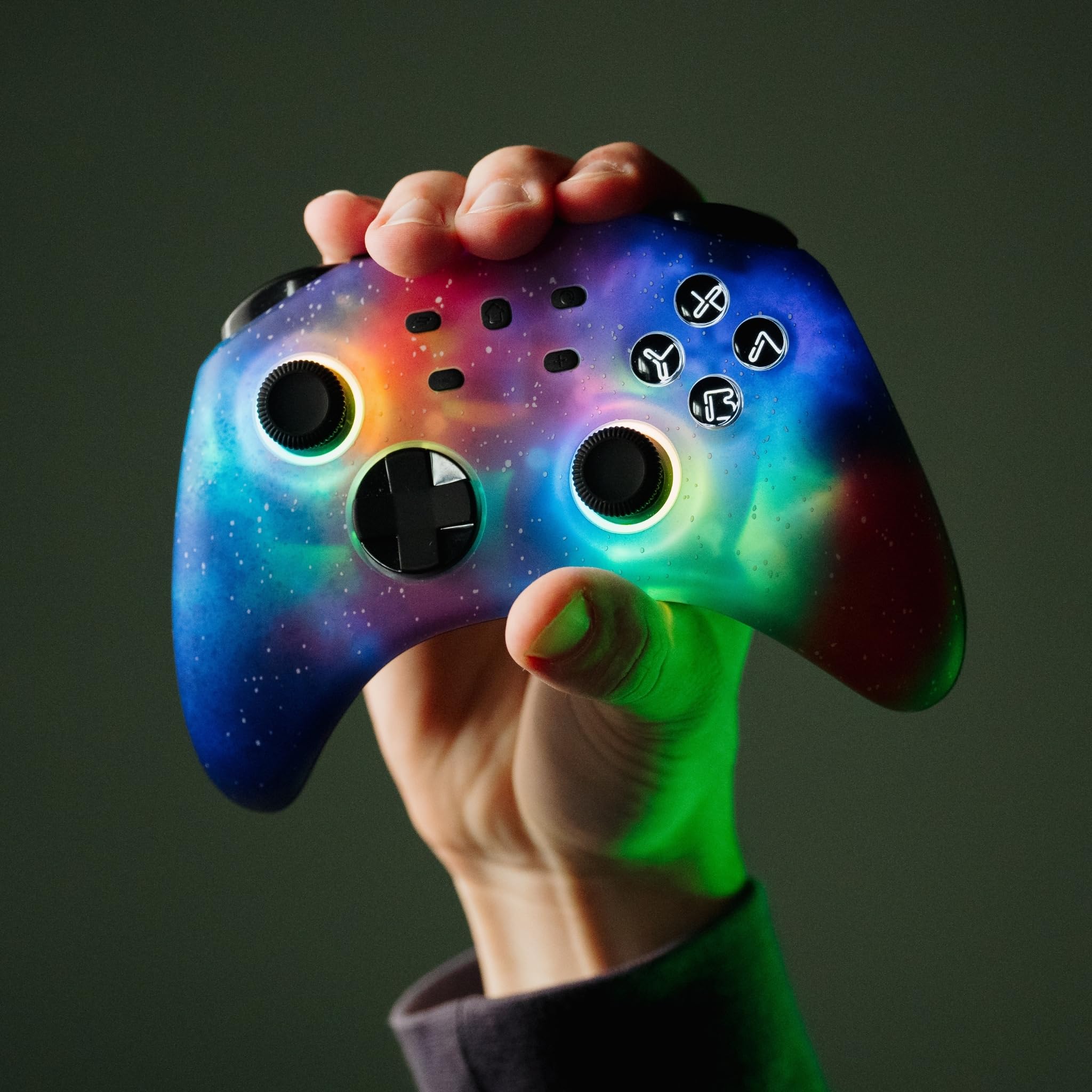 Surge Gamepad Pro (Supernova) - Controlador Bluetooth multiplataforma, compatible con Nintendo Switch, Windows PC, Steam Deck, Android e iOS, botones programables, vibración de retumbo, luces LED