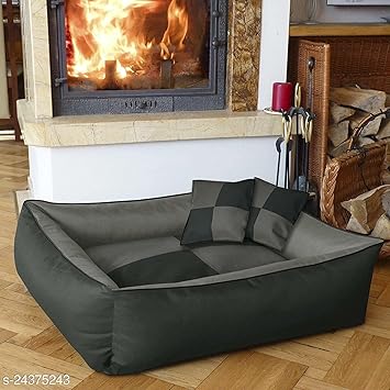 Mellifluous Reversible Supersoft Dual Color Velvet Pet Cat Dog Bed (XXXL, Grey-Black)