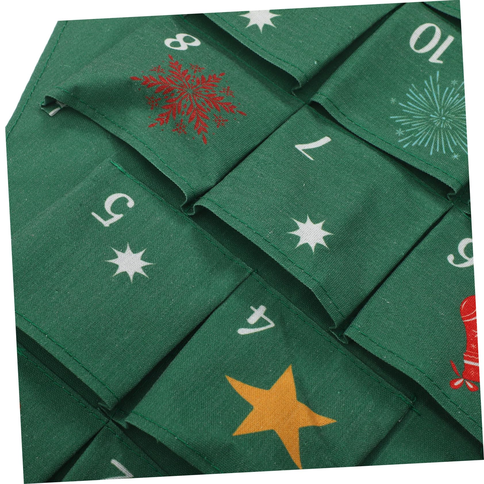 Weihnachtlicher Adventskalender zum Hängen Grün Wiederverwendbar DIY Kalender mit Aufbewahrungstasche Weihnachtsbaum-design für Xmas Partydeko und Schokoladenzählung