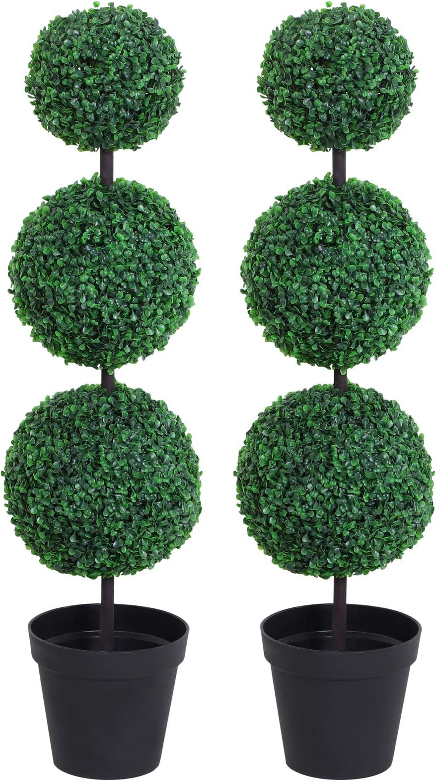 Pair of Best Artificial 5ft 150cm Cedar Conifer Spiral Topiary Trees