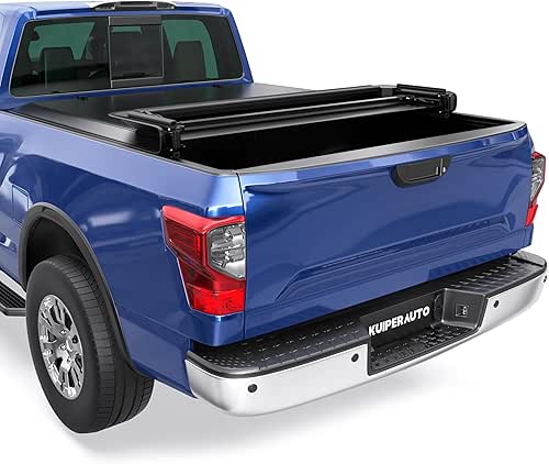 Soft Quad Fold Truck Bed Tonneau Cover Compatible for Nissan