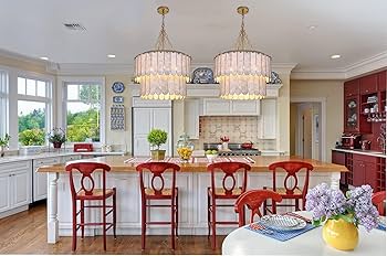 TOCHIC Shell Chandelier Light Fixture, 5-Light Capiz