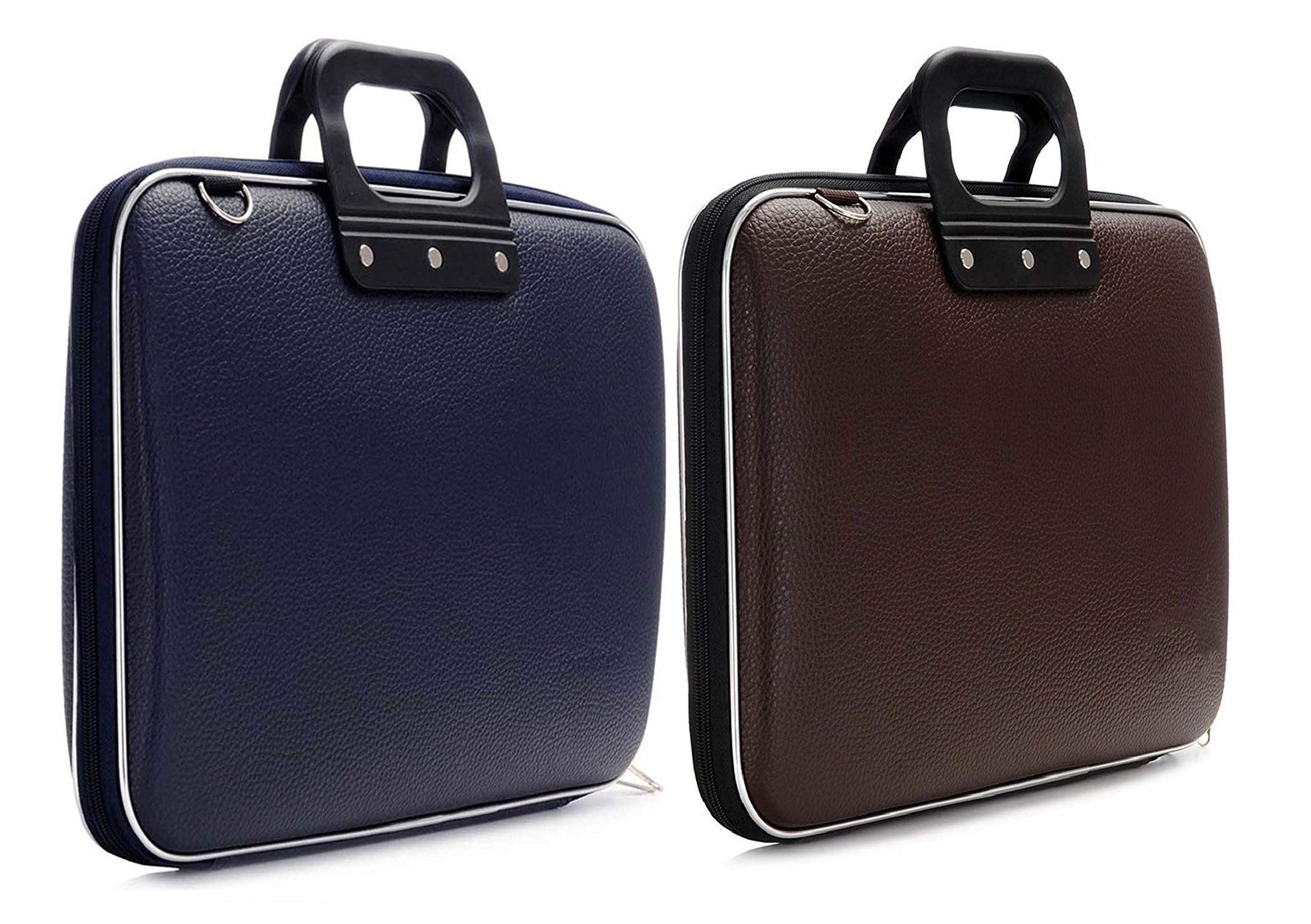 Borse Women's Gift Water Repellent Computer Case Sleeve/Laptop Messenger Bag for College, School and Bussiness, Leather Briefcase 15.6-Inch [ Color : Brown & Blue ] Pack of Two.
