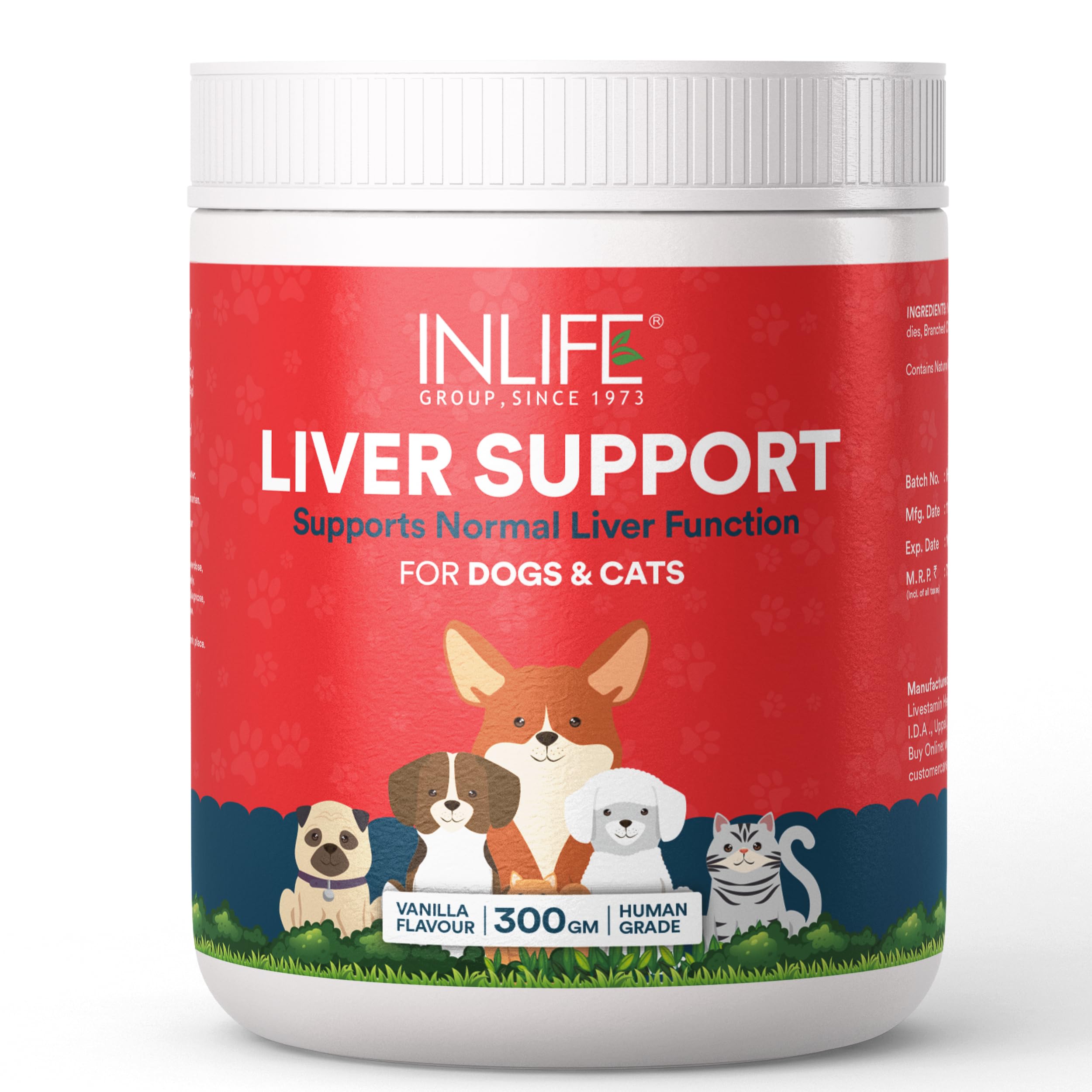 INLIFE Liver Detox Supplement for Dogs Cats and Pets | Liver Support Powder with Whey Protein, MCT, L-Carnitine, L-Taurine & BCAAs, 300g (Vanilla) (B0CRHQJYVR) Amazon Price History, Amazon Price Tracker