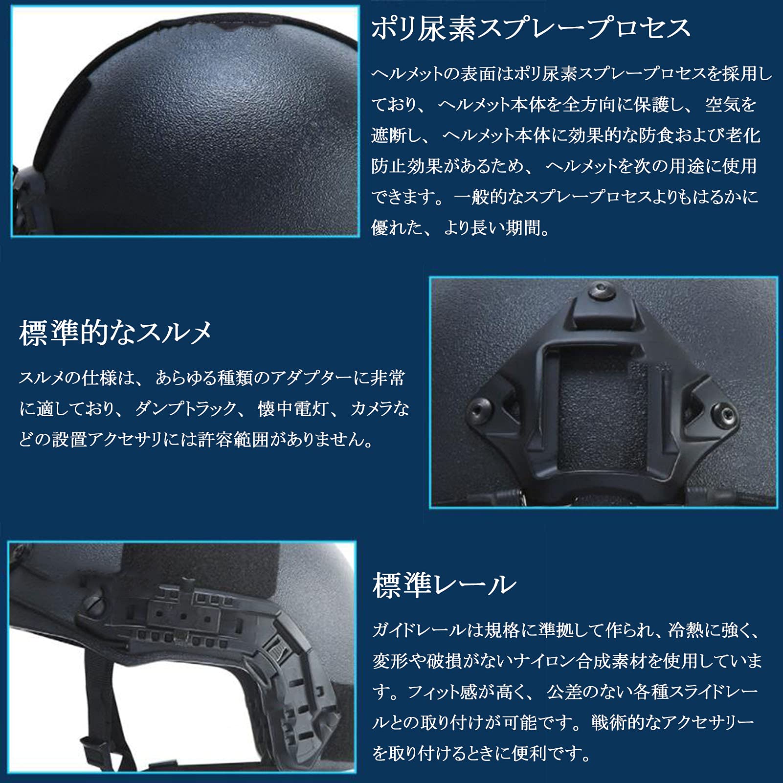 Amazon.co.jp: FAST防弾ヘルメット、NIJ IIIA戦術ヘルメット、レベル2