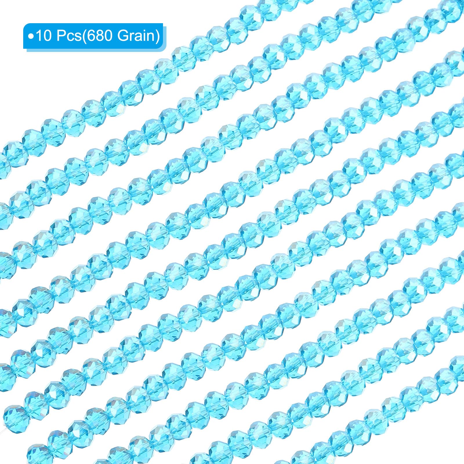 PATIKIL 8 mm Briolette Rondelle Glass Beads - Image 3
