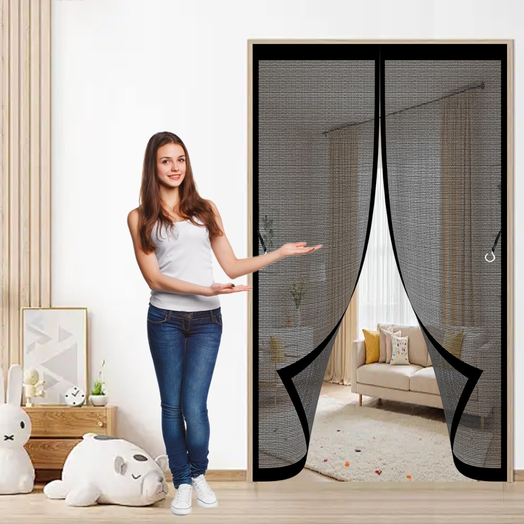 Moustiquaire à Fermeture Aimantée 152 X 249 Cm Rideau