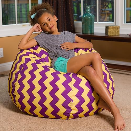 Miniatura 135 de Posh Beanbags - Sillón puff Lienzo Animales Bosque Critters,Lienzo Pájaros en Blanco,Lona Chevron Negro y Blanco,Tela para colorear lienzo - Mundo