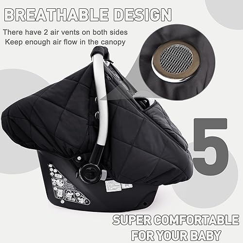 Miniatura 5 de beatoutou - Funda de asiento de automóvil de invierno para bebé, impermeable, para niños y niñas, clima frío, fundas de asiento de automóvil cálidas
