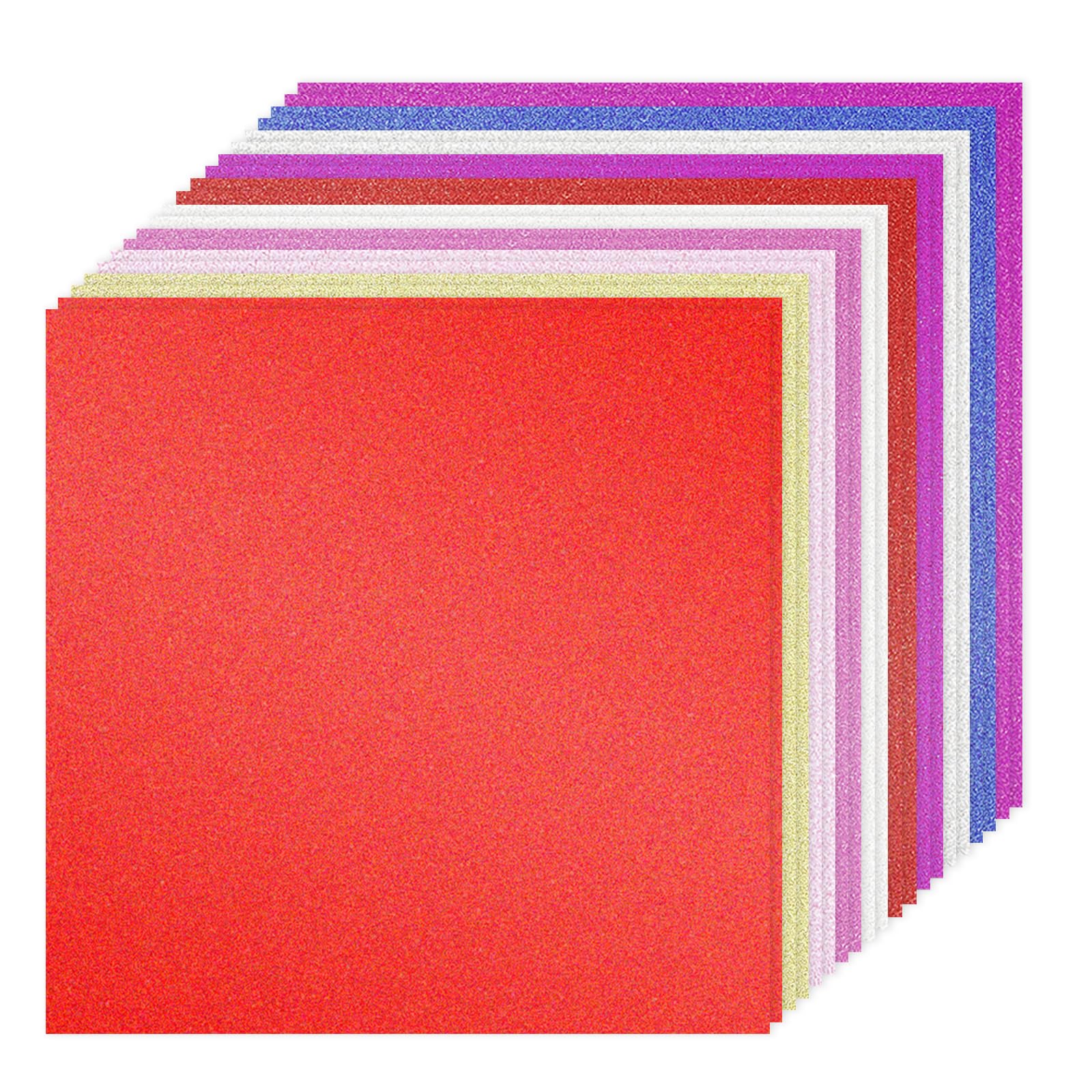 PATIKIL 20Sheets Multicolor Glitter Cardstock Paper, 12 x 12 in 250gsm Square Premium Sparkly Paper Craft Cardstock Paper for Scrapbook Card Making DIY Art Projects Wedding Party