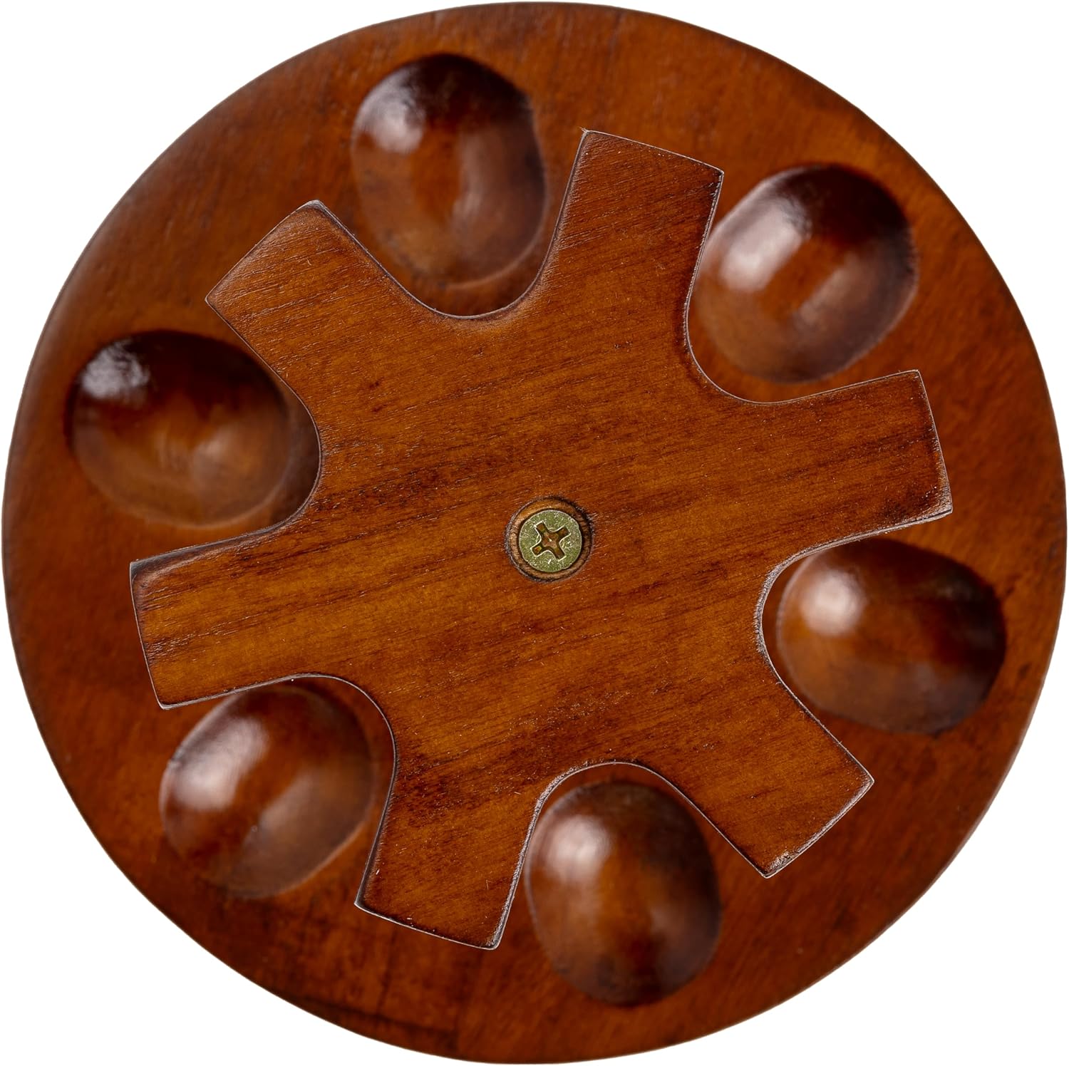 Round Pipe Stand, 6 Pipe Capacity, Dark Walnut