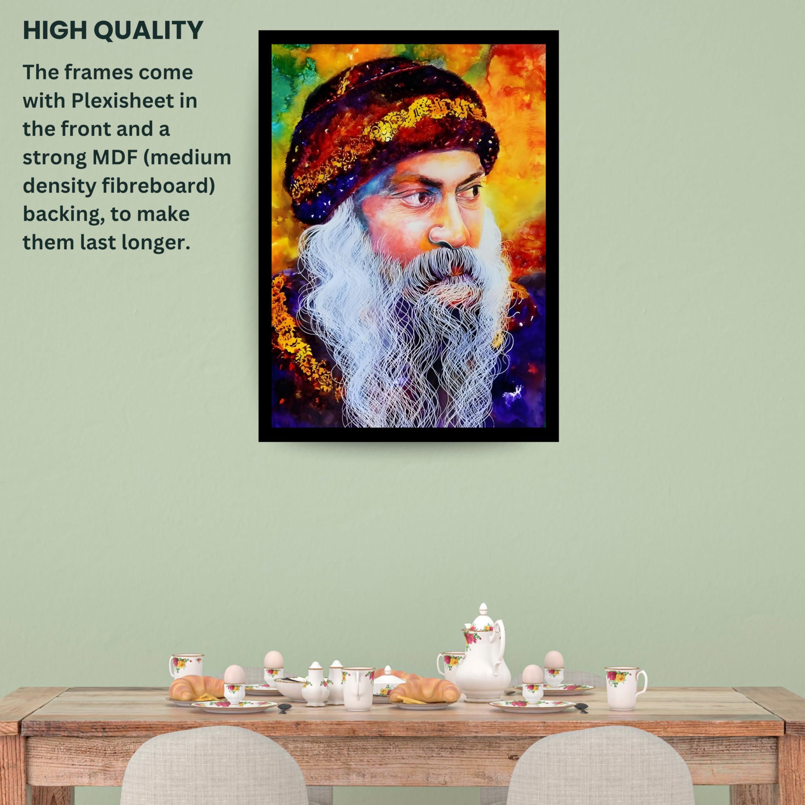 LokeshArt Osho Portrait Photo Frame | Bhagwan Rajneesh Spiritual